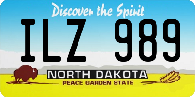 ND license plate ILZ989