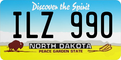 ND license plate ILZ990