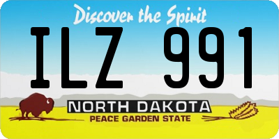 ND license plate ILZ991