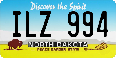 ND license plate ILZ994