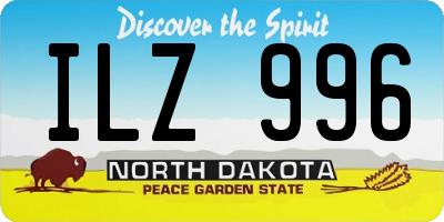 ND license plate ILZ996