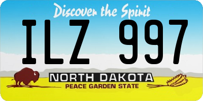 ND license plate ILZ997