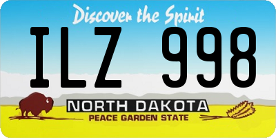 ND license plate ILZ998