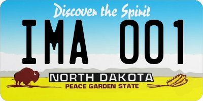 ND license plate IMA001