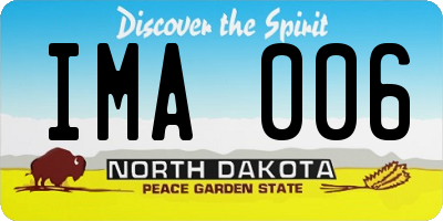ND license plate IMA006