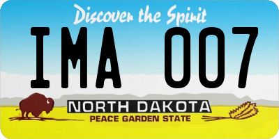 ND license plate IMA007
