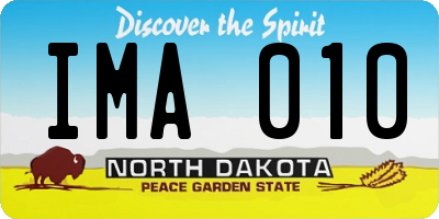 ND license plate IMA010