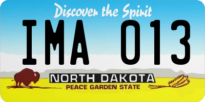 ND license plate IMA013
