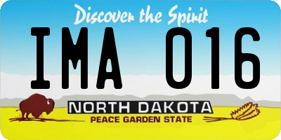 ND license plate IMA016