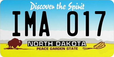 ND license plate IMA017