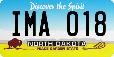 ND license plate IMA018