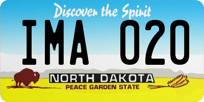 ND license plate IMA020