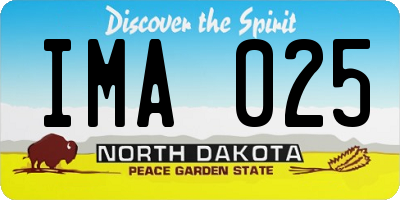ND license plate IMA025