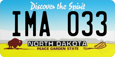 ND license plate IMA033