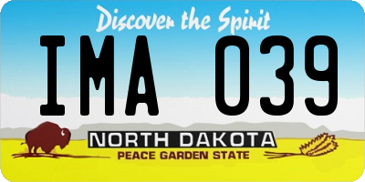 ND license plate IMA039