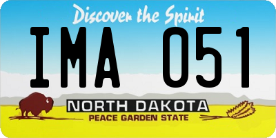 ND license plate IMA051