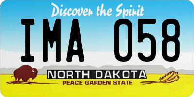 ND license plate IMA058