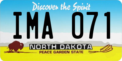 ND license plate IMA071