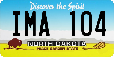 ND license plate IMA104