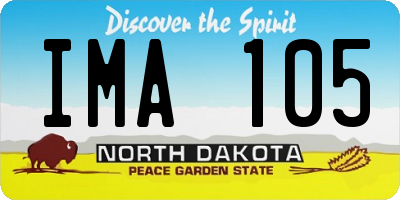 ND license plate IMA105