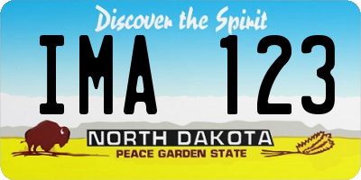 ND license plate IMA123
