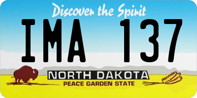 ND license plate IMA137