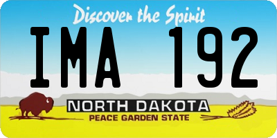 ND license plate IMA192