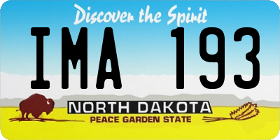 ND license plate IMA193
