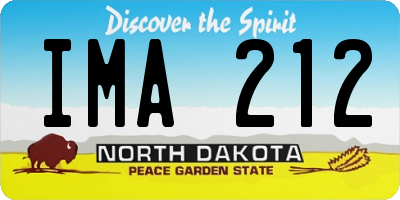 ND license plate IMA212