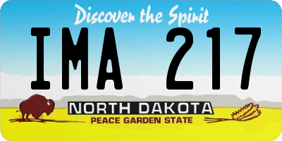 ND license plate IMA217
