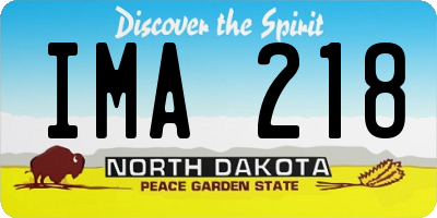 ND license plate IMA218