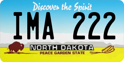 ND license plate IMA222
