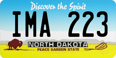 ND license plate IMA223