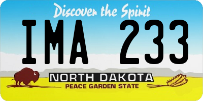 ND license plate IMA233