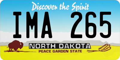 ND license plate IMA265