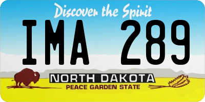 ND license plate IMA289