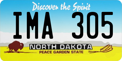 ND license plate IMA305