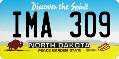 ND license plate IMA309