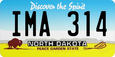 ND license plate IMA314