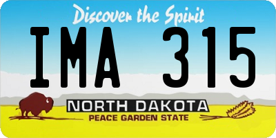 ND license plate IMA315