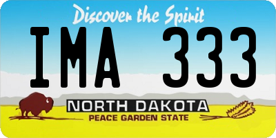 ND license plate IMA333