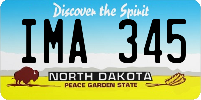 ND license plate IMA345