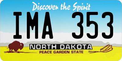 ND license plate IMA353