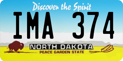 ND license plate IMA374