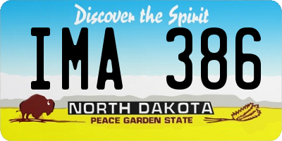 ND license plate IMA386