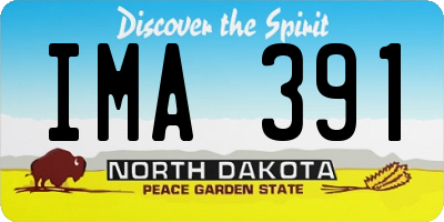 ND license plate IMA391