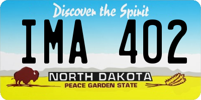 ND license plate IMA402