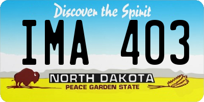ND license plate IMA403