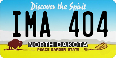 ND license plate IMA404