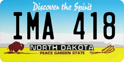 ND license plate IMA418